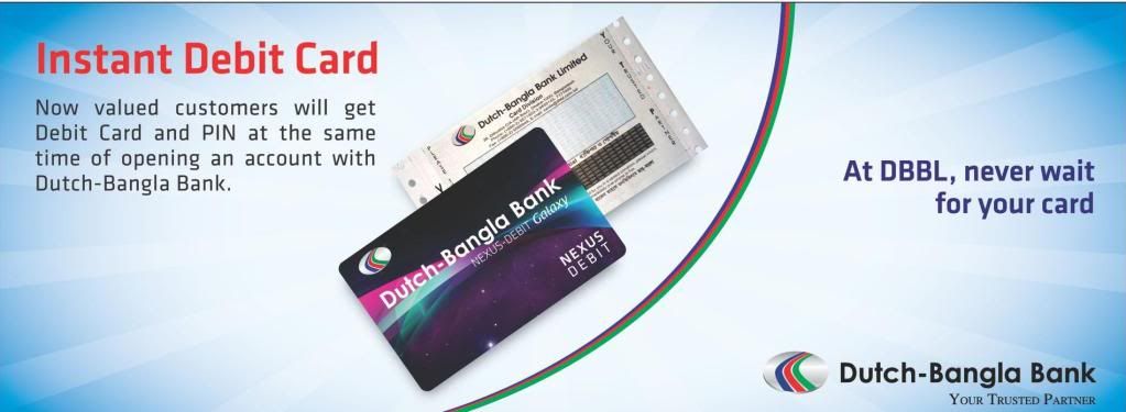 Instant Issue Debit Card Bank Ads