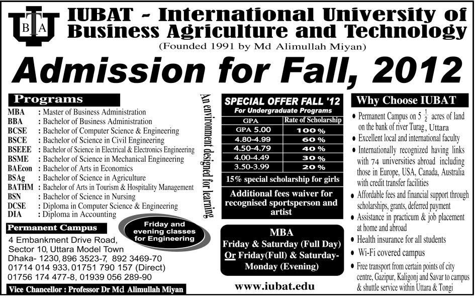 Bangladesh Newspaper Advertisements: International University Of ...