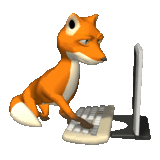 computer gif photo: Fox Foxy typing computer surfing animated gif thth247_felix_fox_using_computer_hg.gif