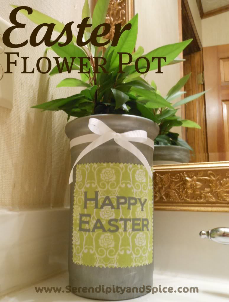 EasterFlowerPot Easter Flower Pot When I was wondering around Hobby Lobby the other day I came across a scratch and dent section that had me in Crafter's Heaven!  One of my finds was this flower pot that was marked down to $1.