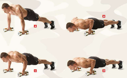 DUMBBELL 1-2 PUSH-UP Workout