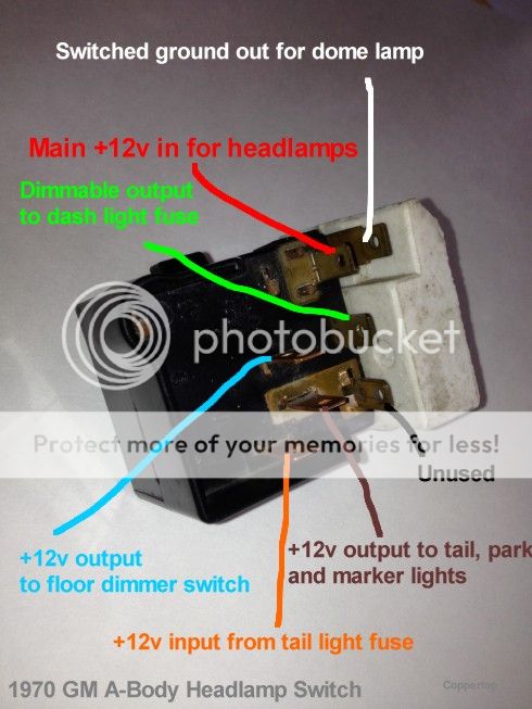 Helpful Headlight Switch Info - Chevelle Tech 1973 el camino fuse box 