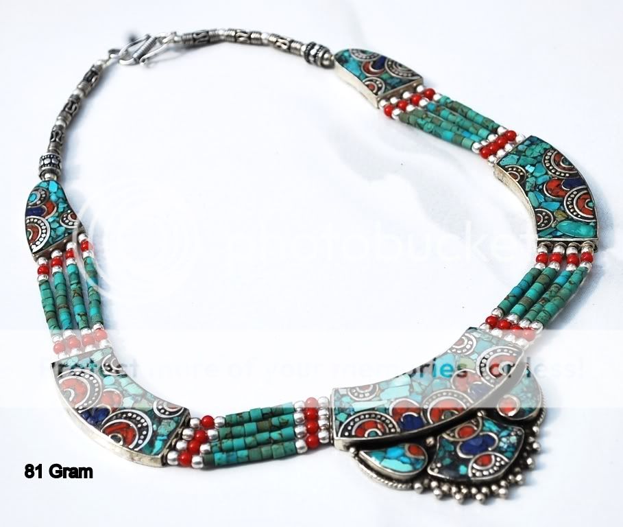 NATIVE AMERICAN 925 STERLING SILVER NAVAJO TURQUOISE WITH CORAL CHOKER